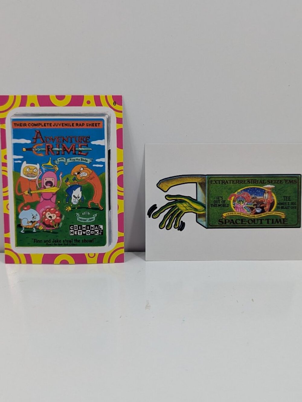 Wacky packages Adventure Time card & Wacky Pal Sticker